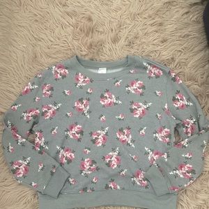 Flower grey crewneck sweater